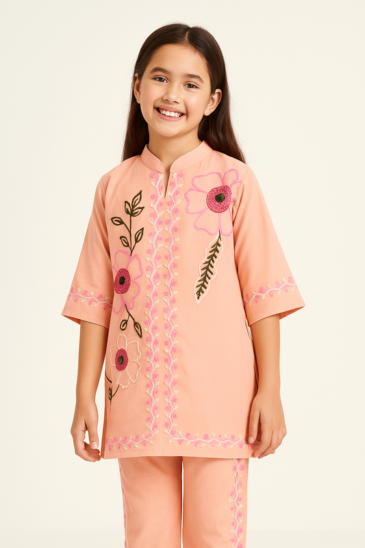 Embroidery Cotton Cord Set 1005 Peach