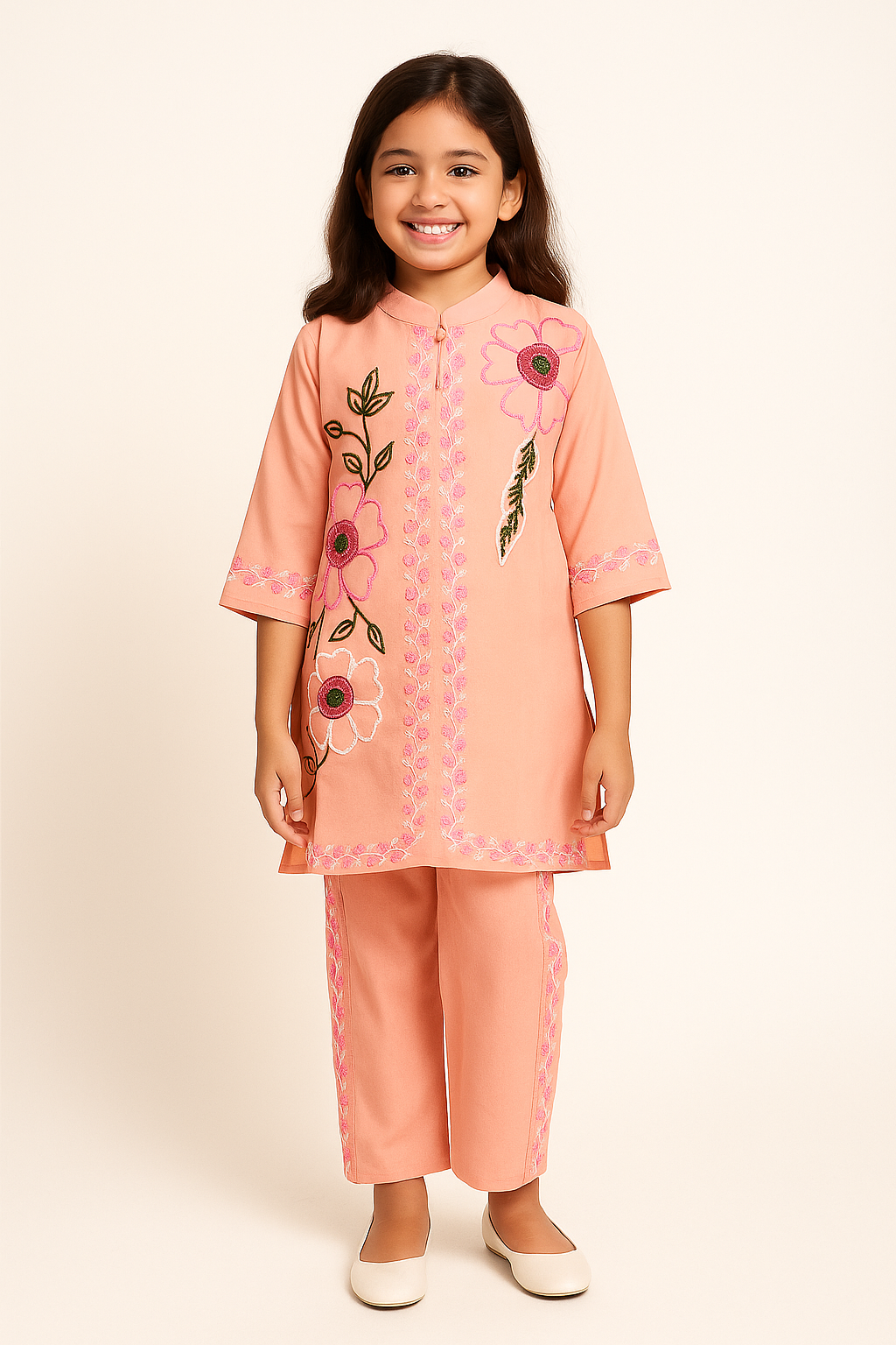 Embroidery Cotton Cord Set 1005 Peach
