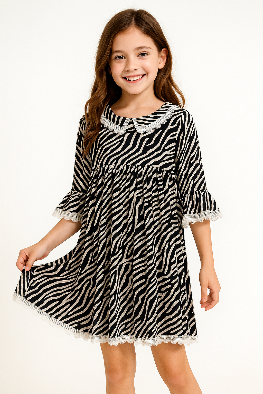 Cotton Printed Frock 1044 Black