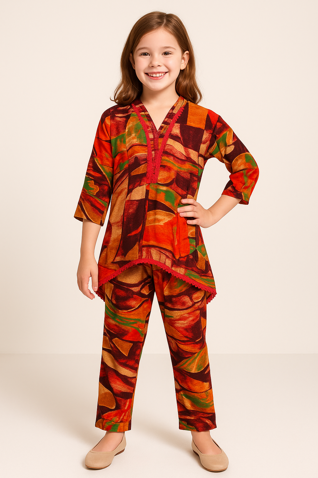 Printed Cotton Cord Set 1002