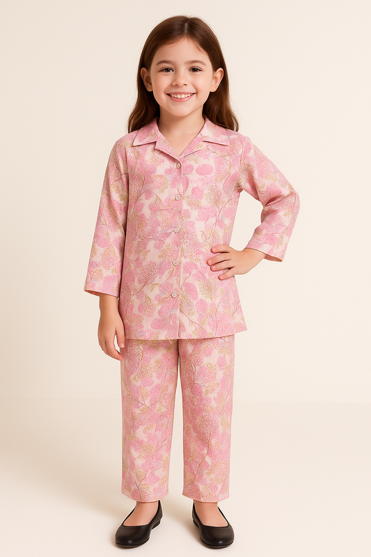 Cotton Printed Cord Set 1089 Pink