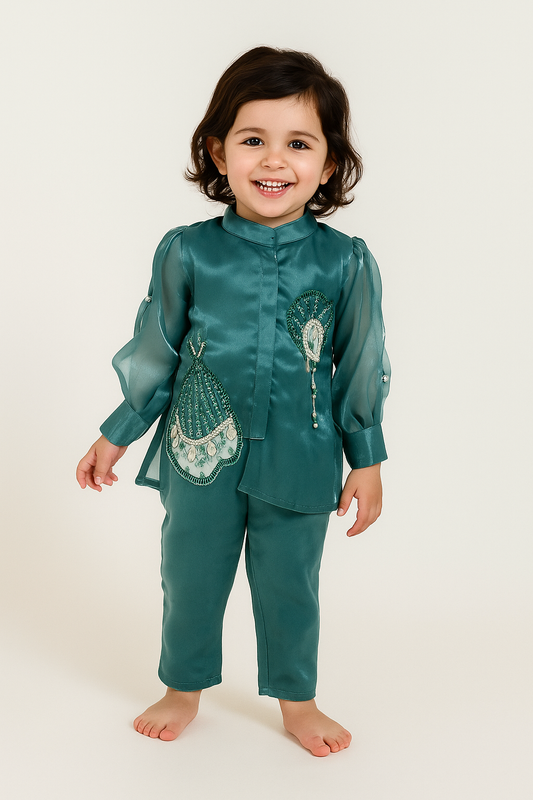 Organza Embroidery Cord set 1005 Green