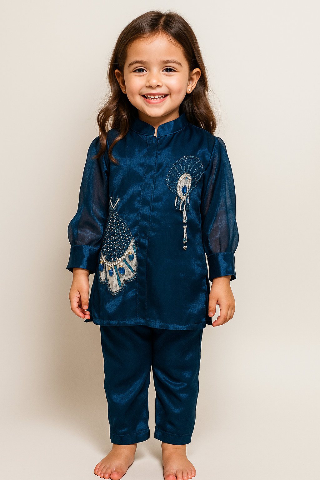 Organza Embroidery Cord set 1005 Royal Blue