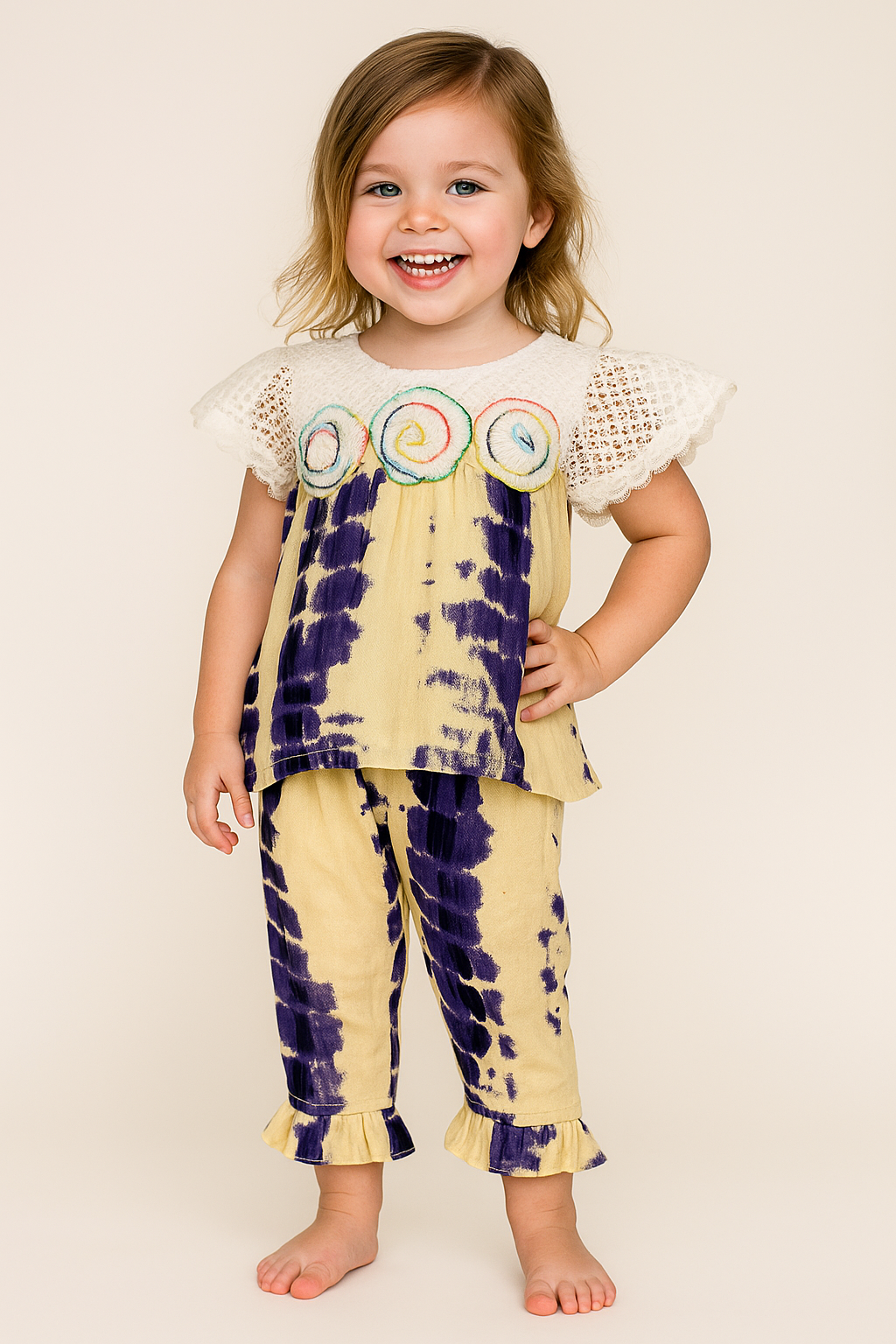 Cotton printed cord set 1005 Yellow