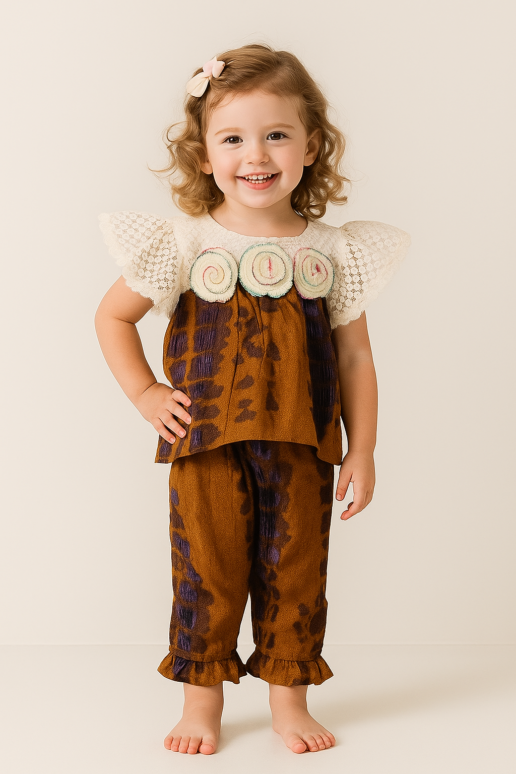 Cotton printed cord set 1004 Brown