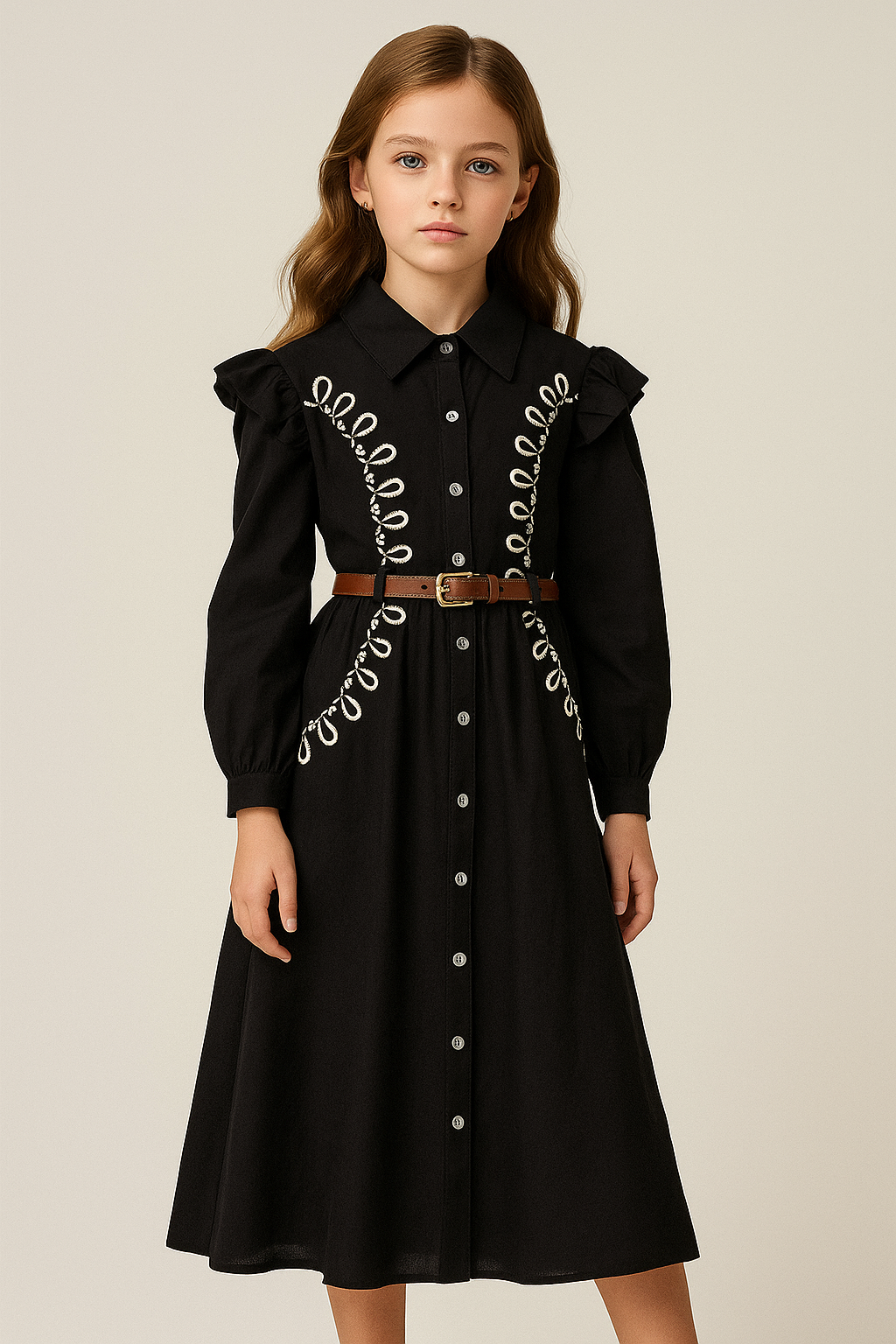 Cotton Embroidery Frock 1058 Black