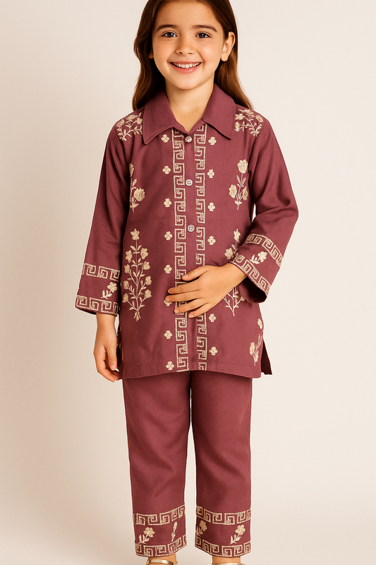 Cotton embroidery Cord Set 1111 Rust