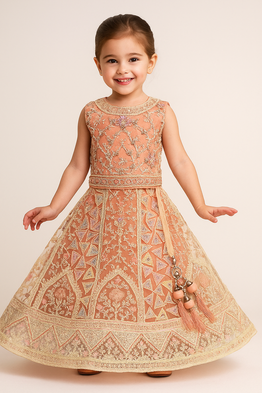 Embroidery Lehenga Choli Set sr 4168 Peach