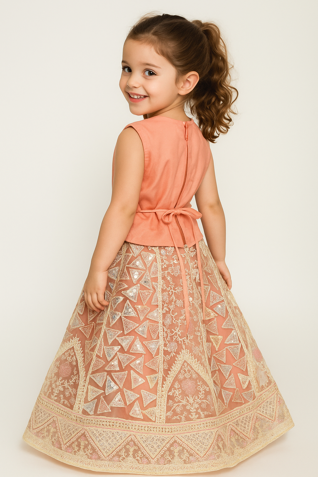 Embroidery Lehenga Choli Set sr 4168 Peach