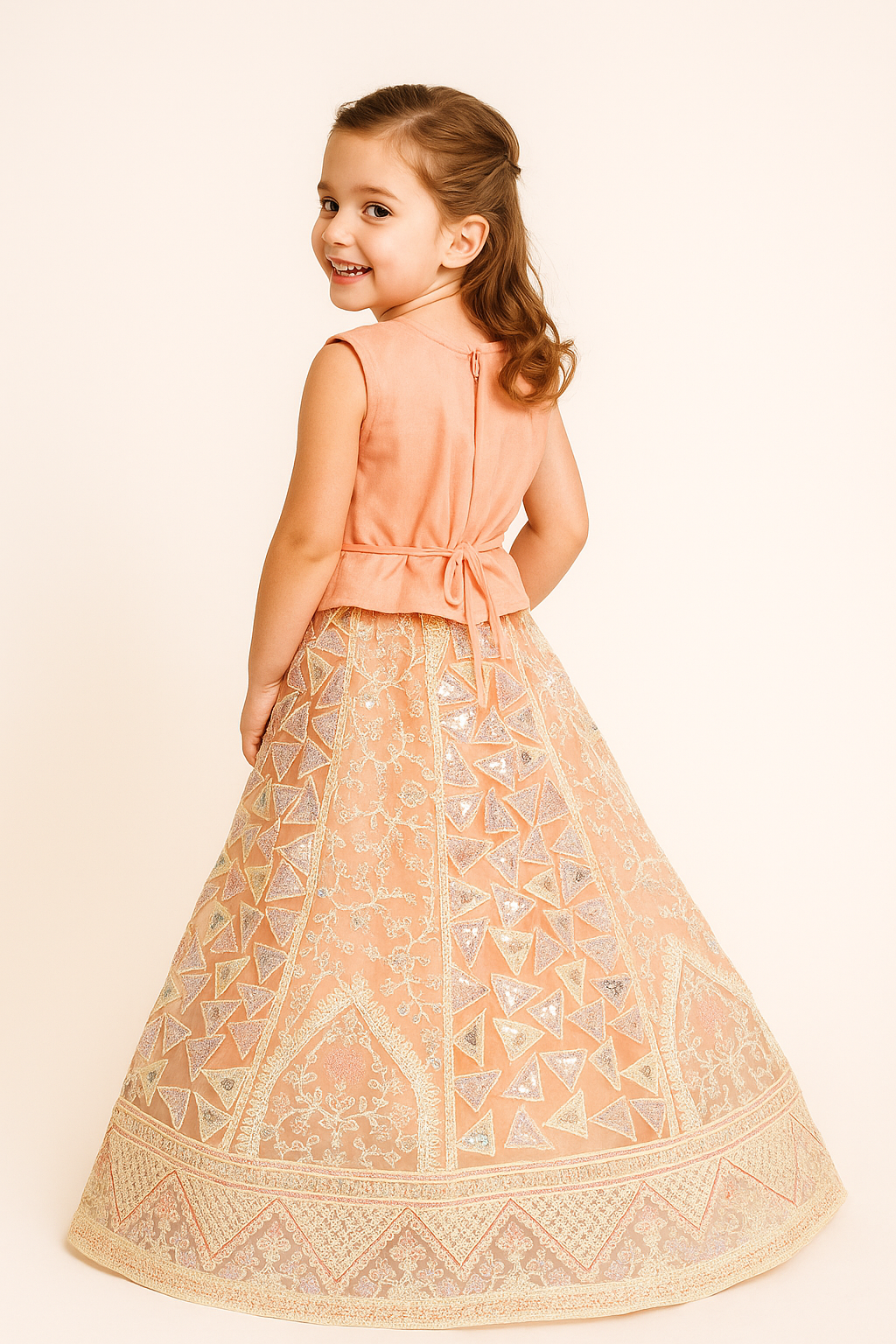 Embroidery Lehenga Choli Set sr 4168 Peach