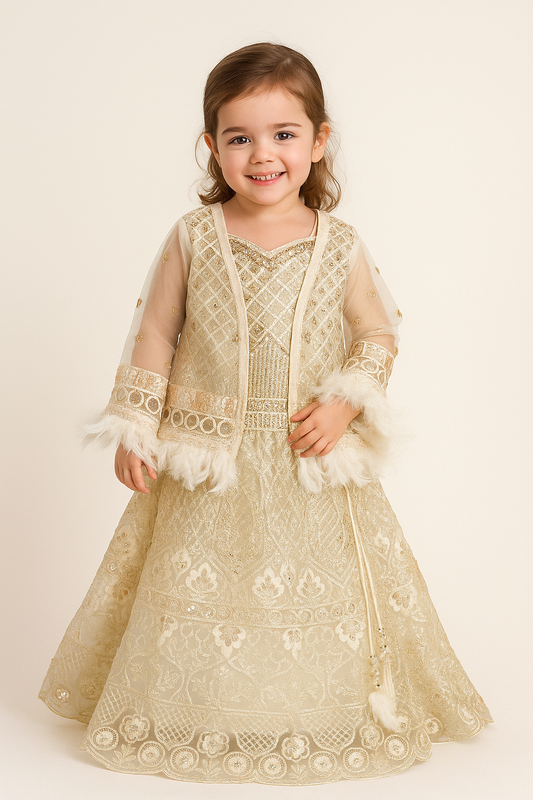 Embroidery Lehenga Choli Set sr 4167 Cream