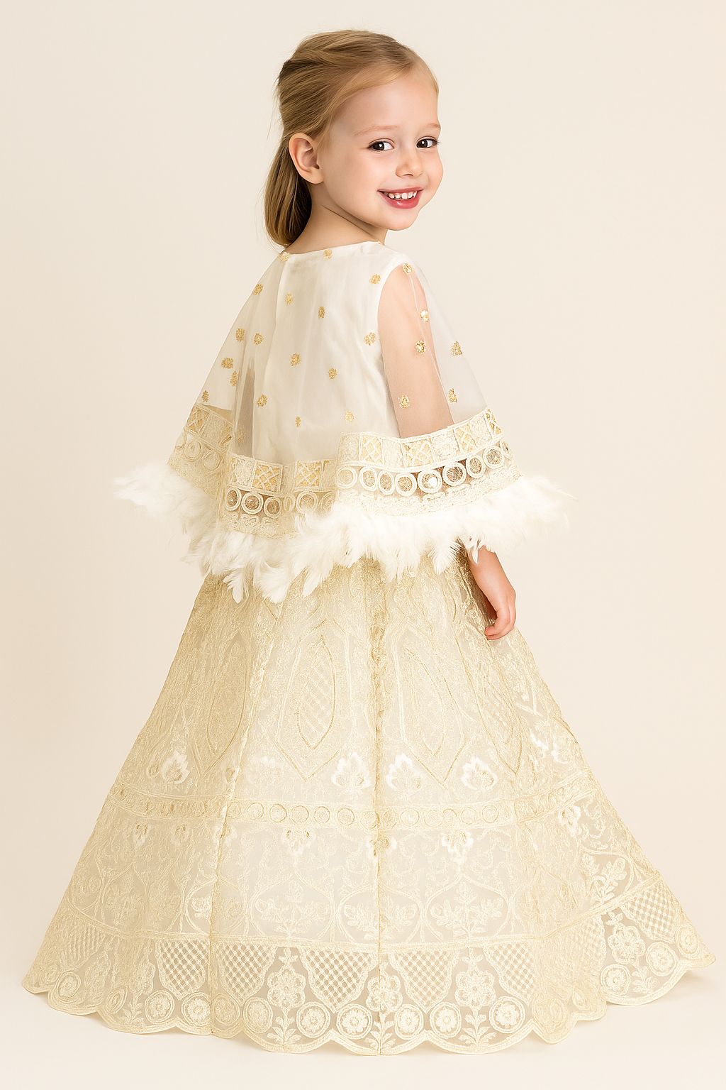 Embroidery Lehenga Choli Set sr 4167 Cream
