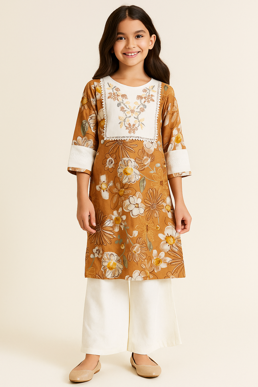 Cotton Printed Plazo Set With Dupatta 1122 Yellow