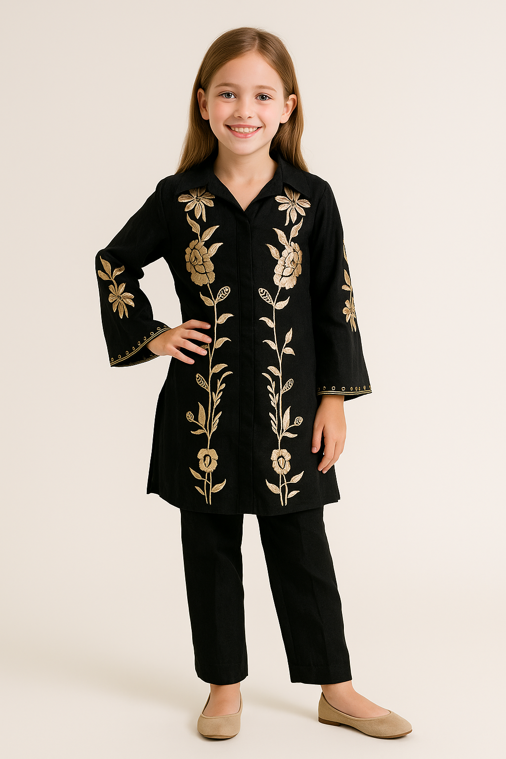 Cotton Embroidery Cord Set 1133 Black