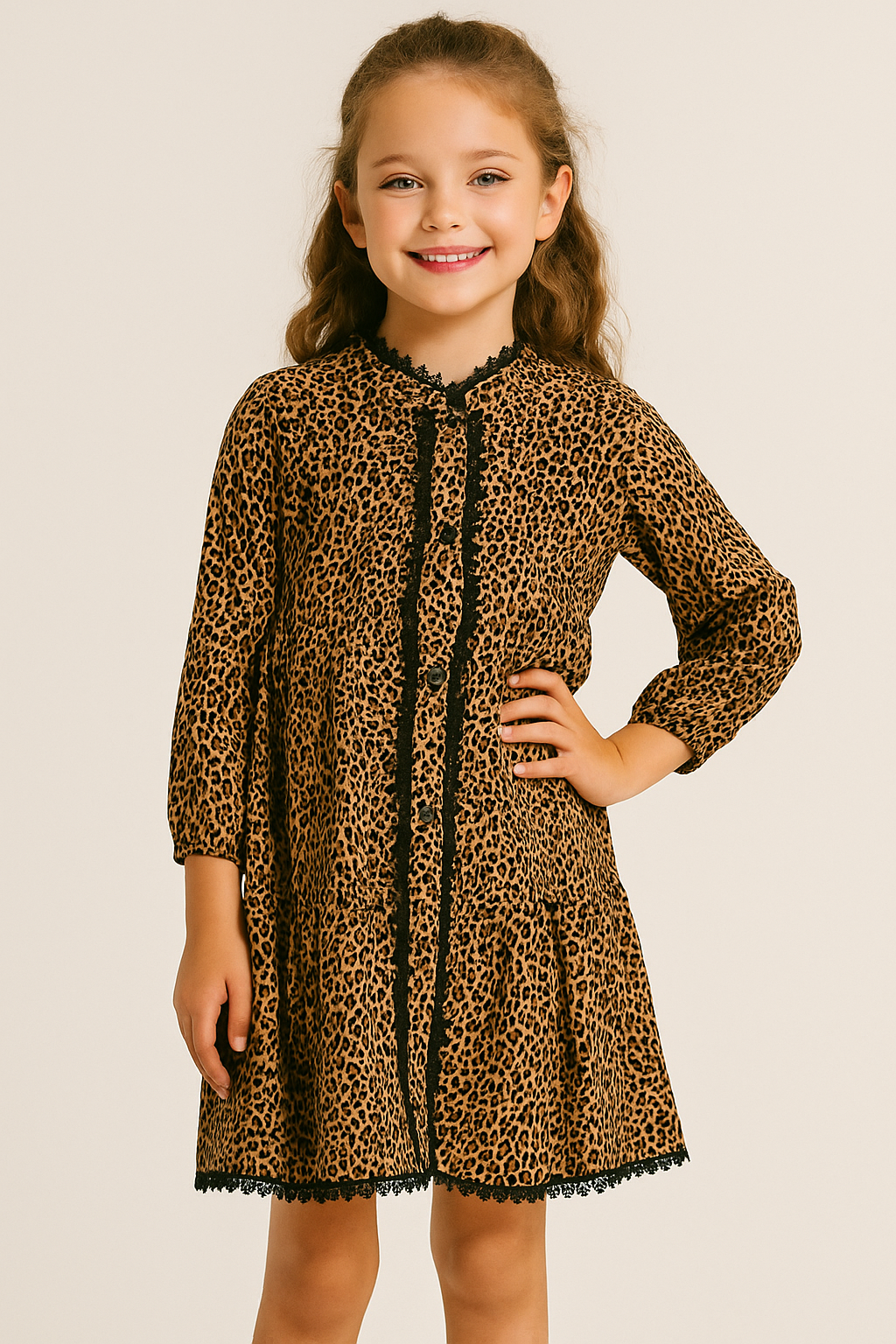 Cotton Cheetah Print Frock 1062