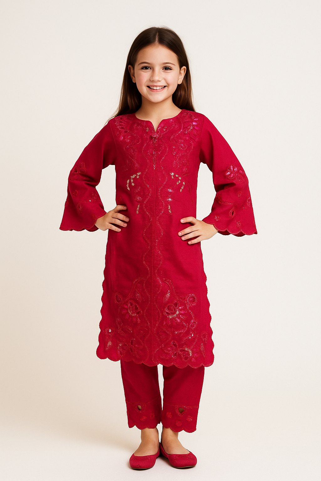 Cotton Cut Work Kurti set 8059 Rani