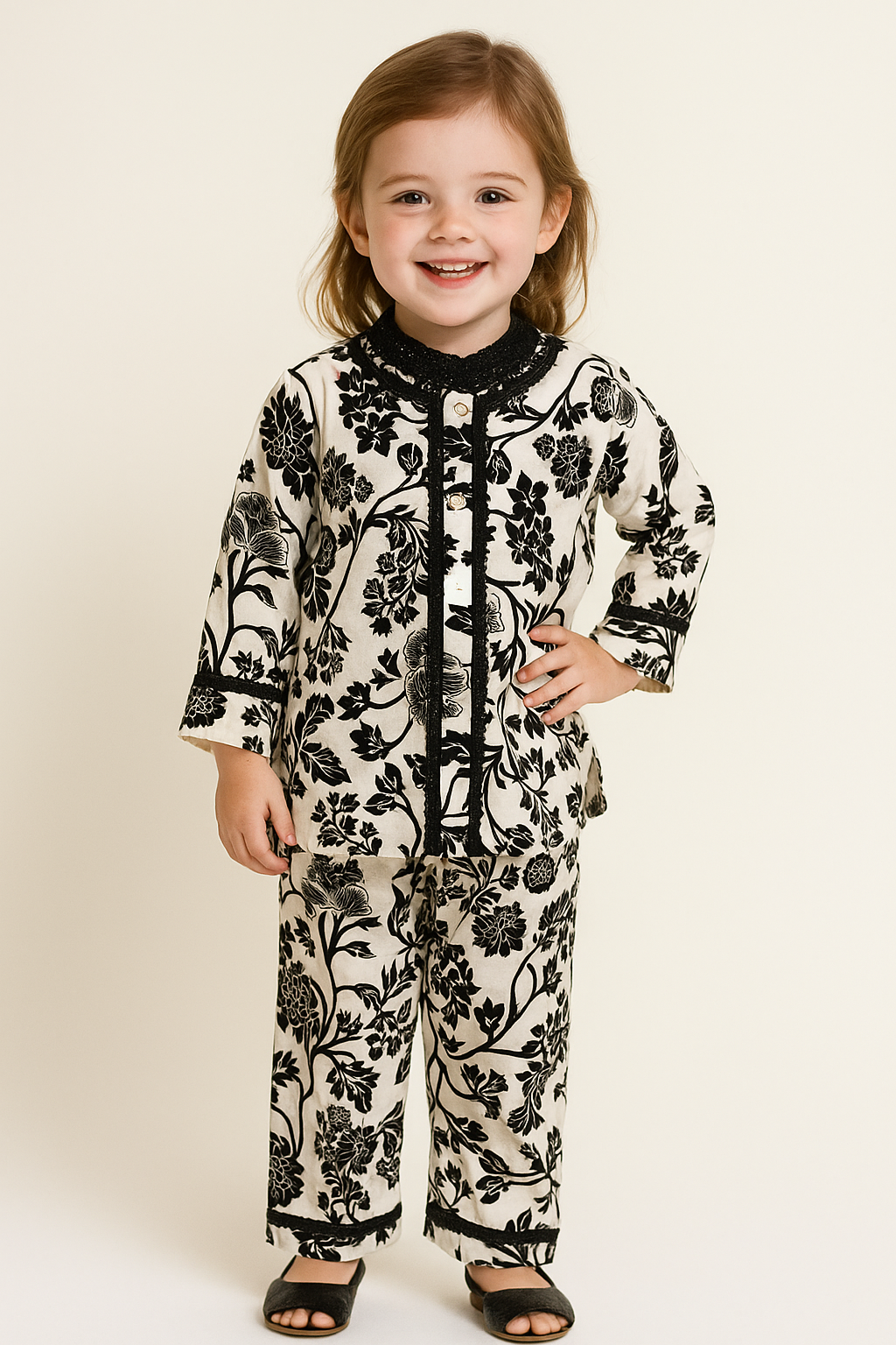 Cotton Printed Cord set 1152 White