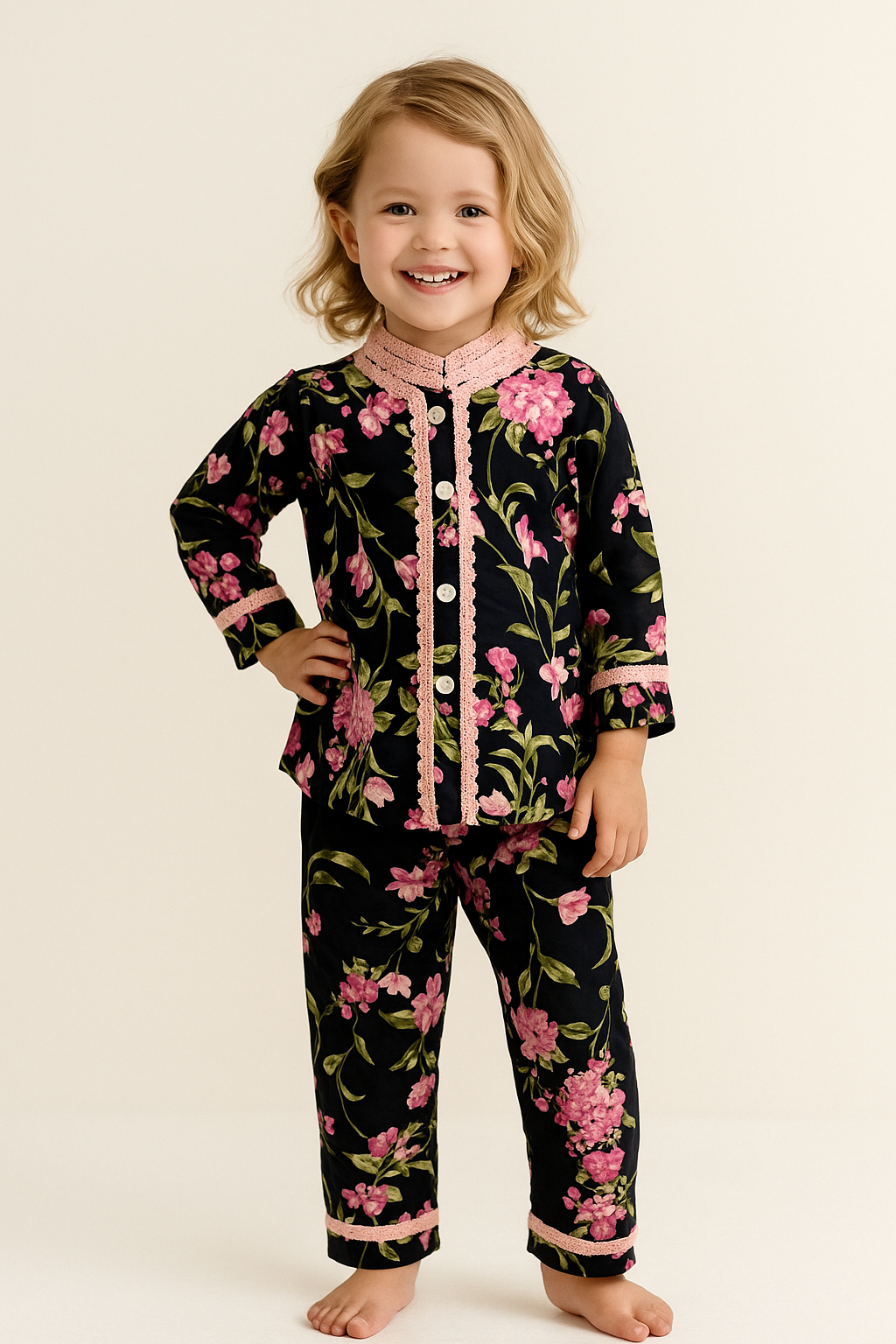 cotton Printed Cord Set 1163 Black