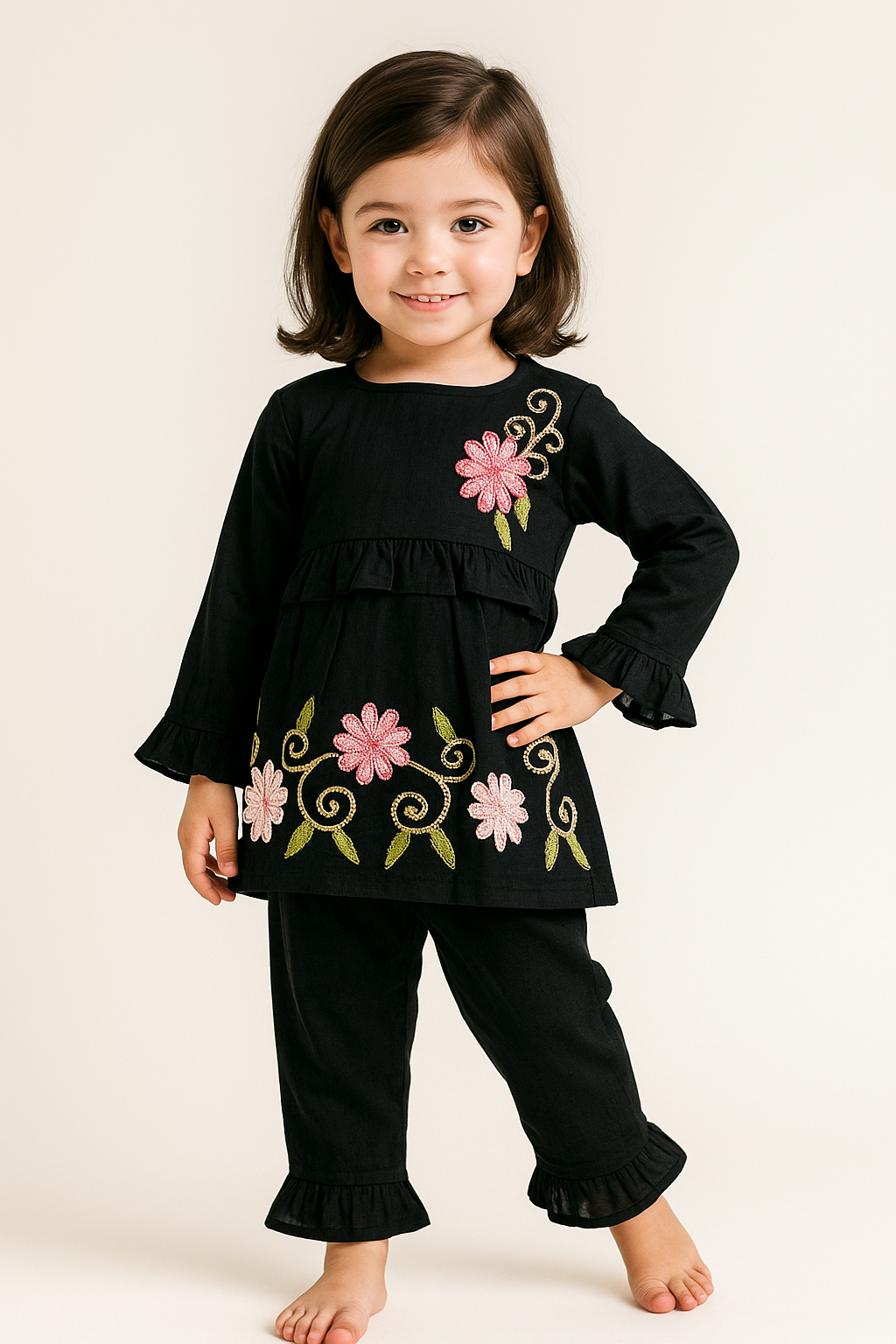 Cotton Embroidery Cord Set 1013 Black