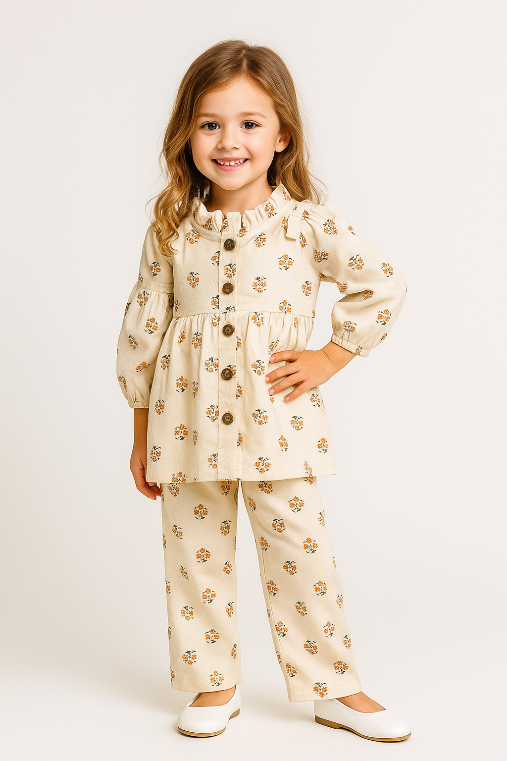 Cotton Printed Cord set 1011 Cream