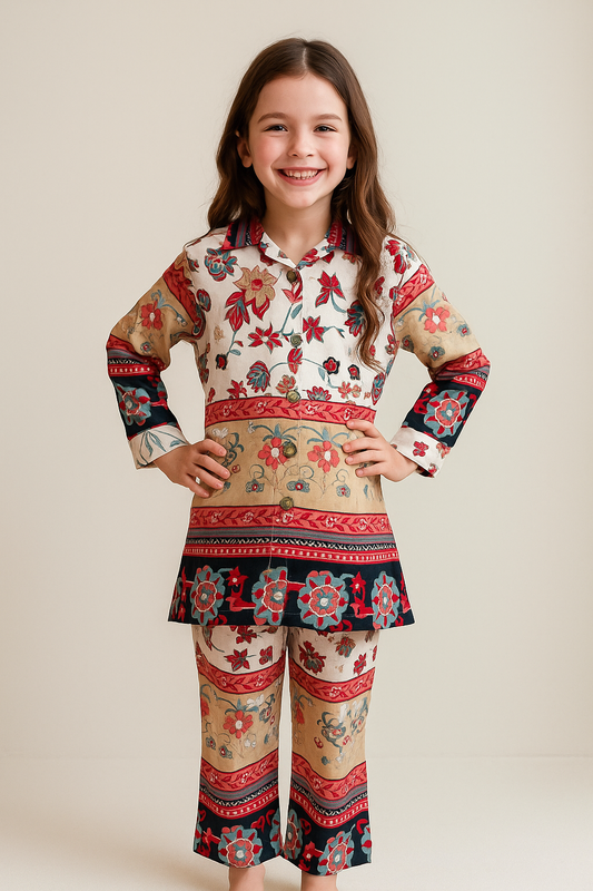 Cotton Printed Cord Set 1190