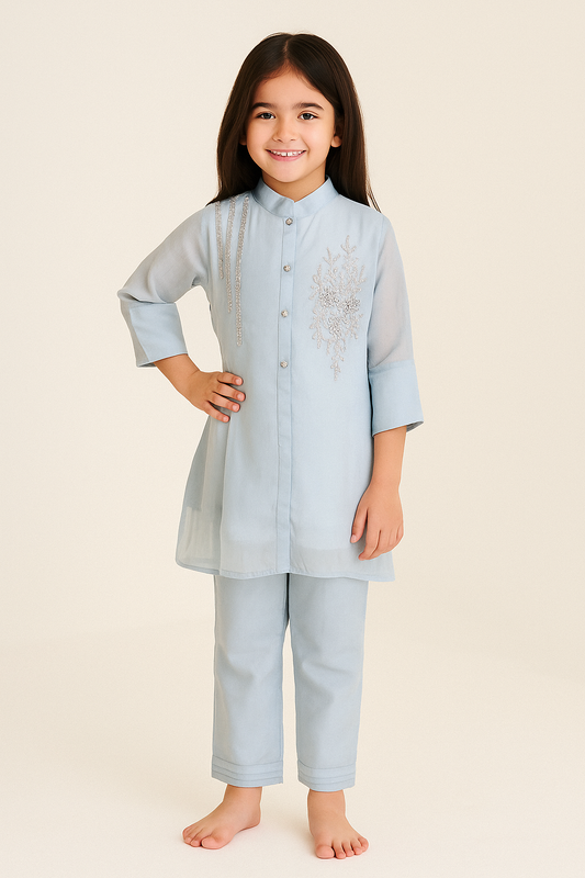 Georgette Embroidery Cord set With Dupatta 5338 Grey