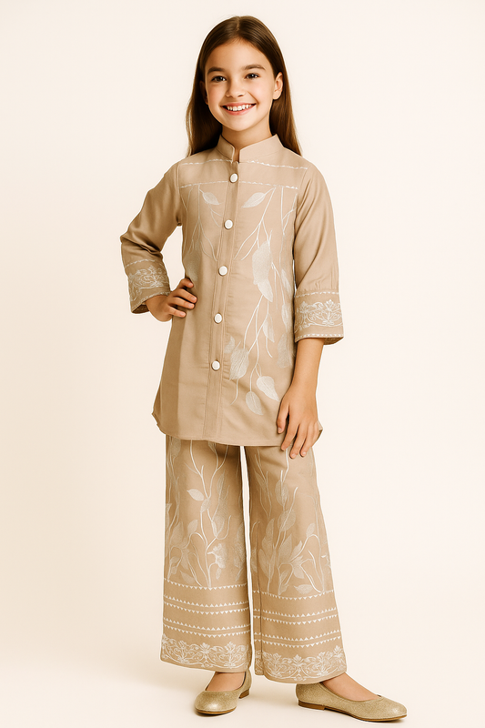 Cotton Embroidery Plazo Cord Set 4642 Fone