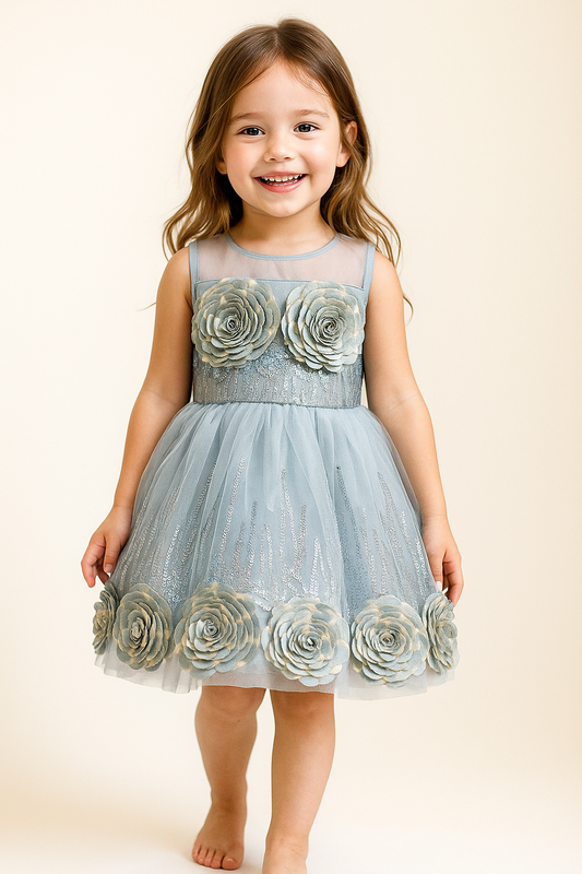 Sequence Net Frock 2390 Blue