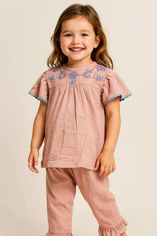 Cotton Embroidery Cord Set 1020 Peach