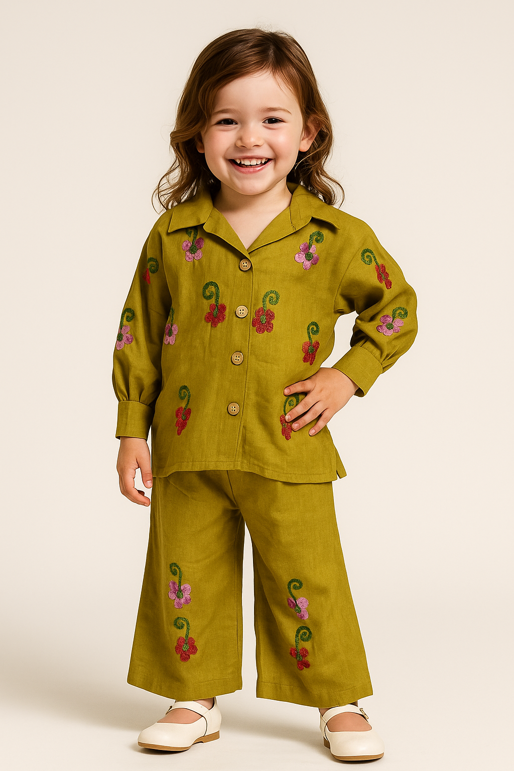 Cotton Embroidery Cord Set 1025 Mustard