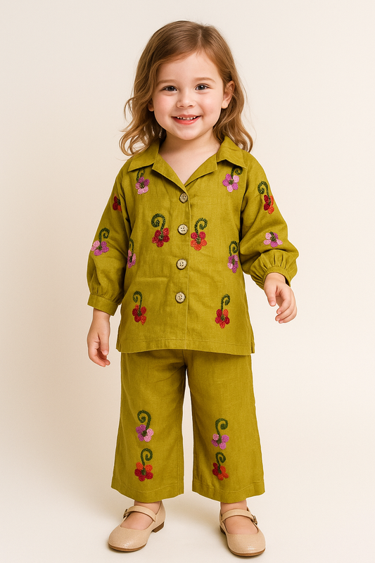 Cotton Embroidery Cord Set 1025 Mustard