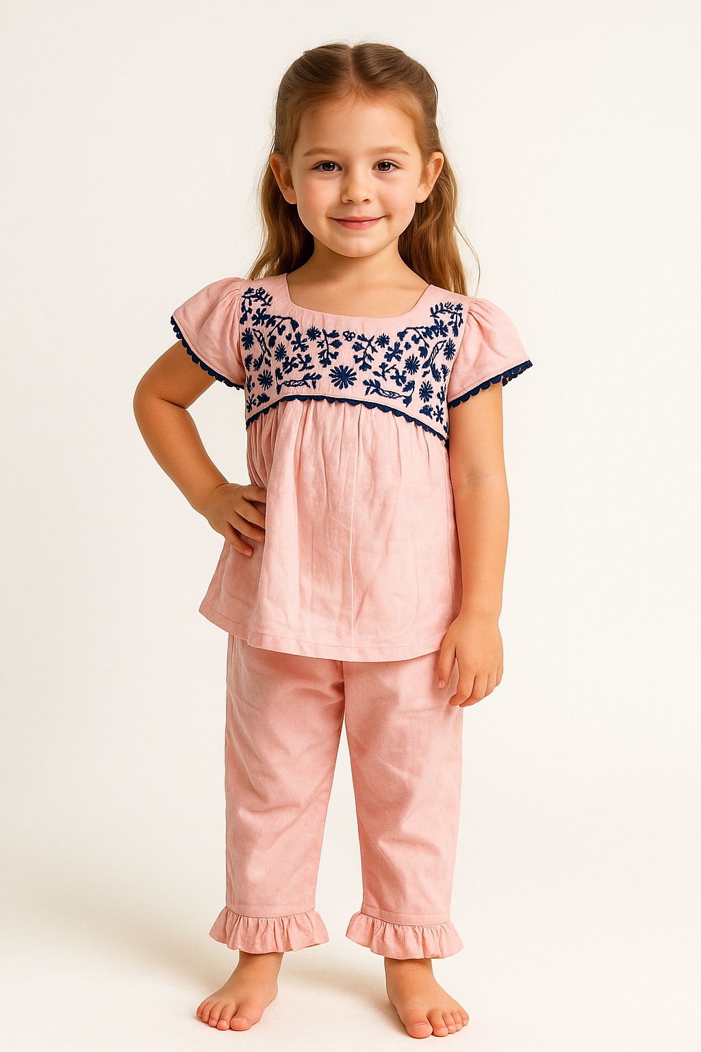 Cotton Embroidery Cord Set 1022 Pink
