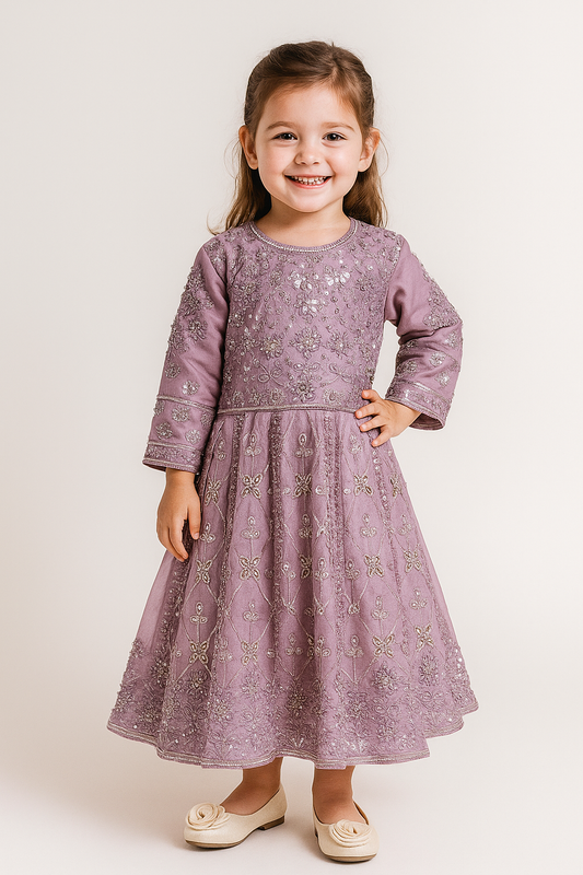 Georgette Bids Work Gown 5402 Purple