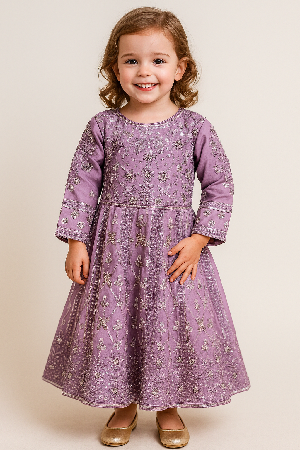 Georgette Bids Work Gown 5402 Purple