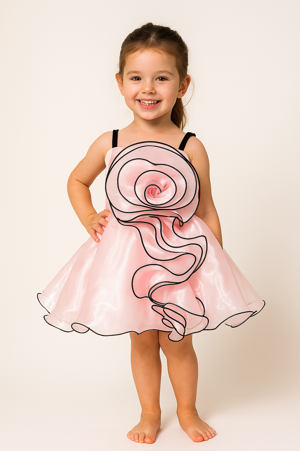 Satin Rose Frock 446 Pink