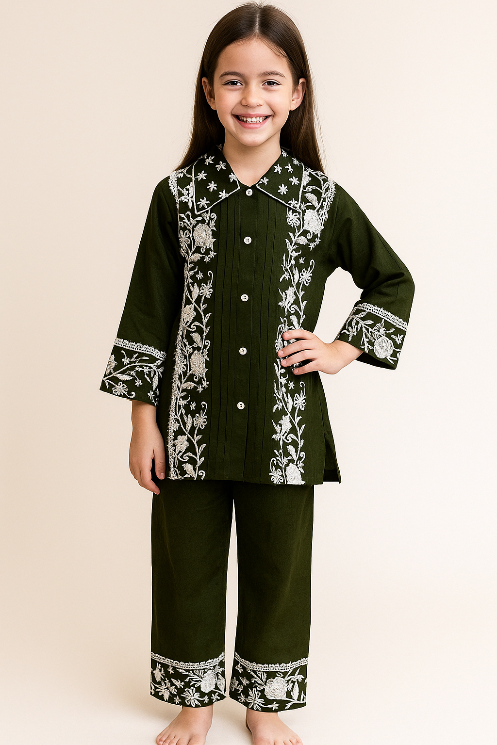 Cotton Embroidery Cord Set 1235 Bottle Green