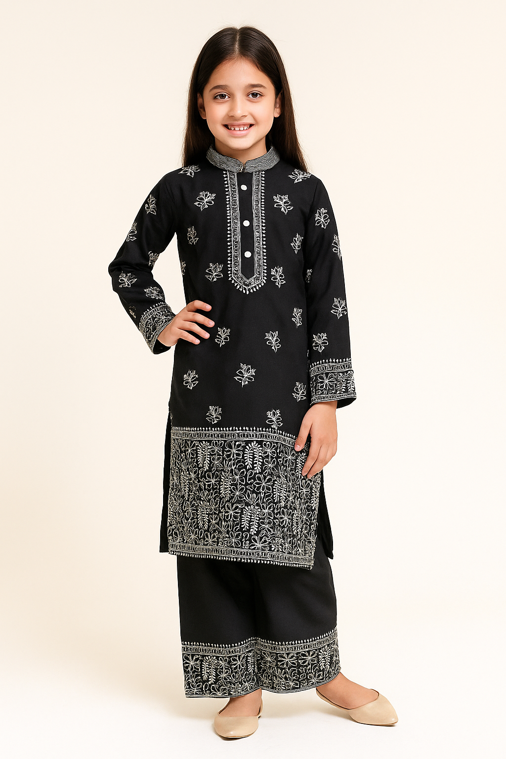 Georgette Embroidery Kurti Set 5261 Black
