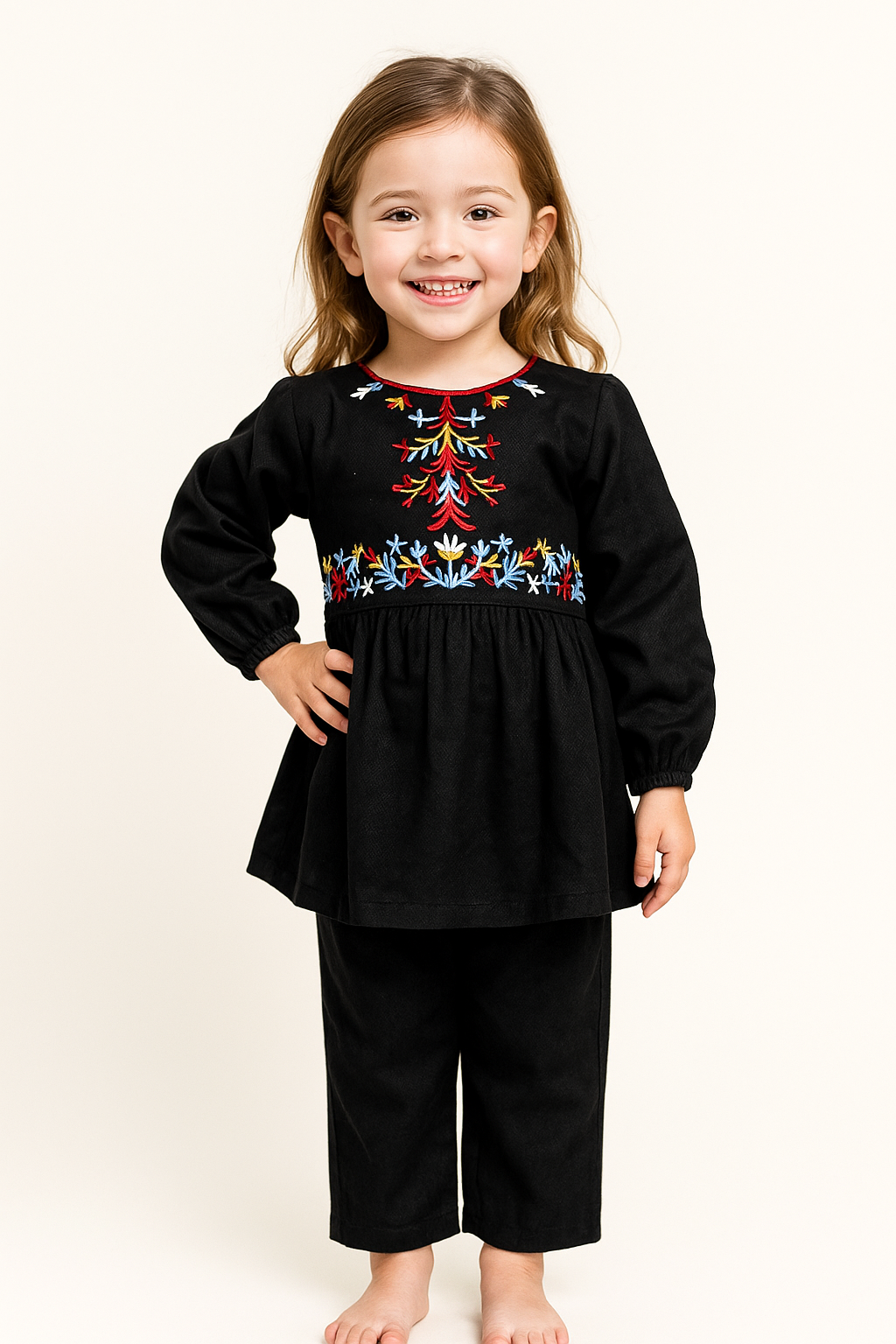 Cotton Embroidery Cord Set 1026 Black