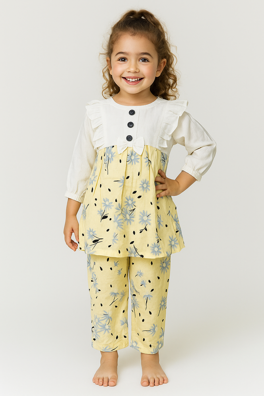 Cotton Printed Cord Set 1033 Yellow