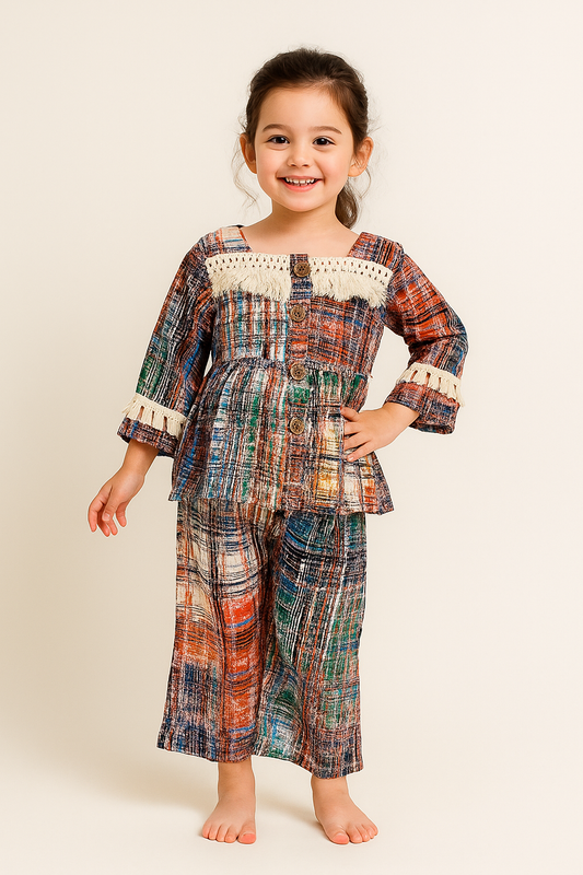 Cotton Embroidery Cord Set 1047 Multi Colour