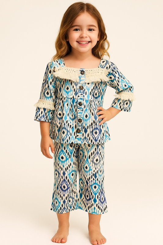 Cotton Embroidery Cord Set 1048 Blue