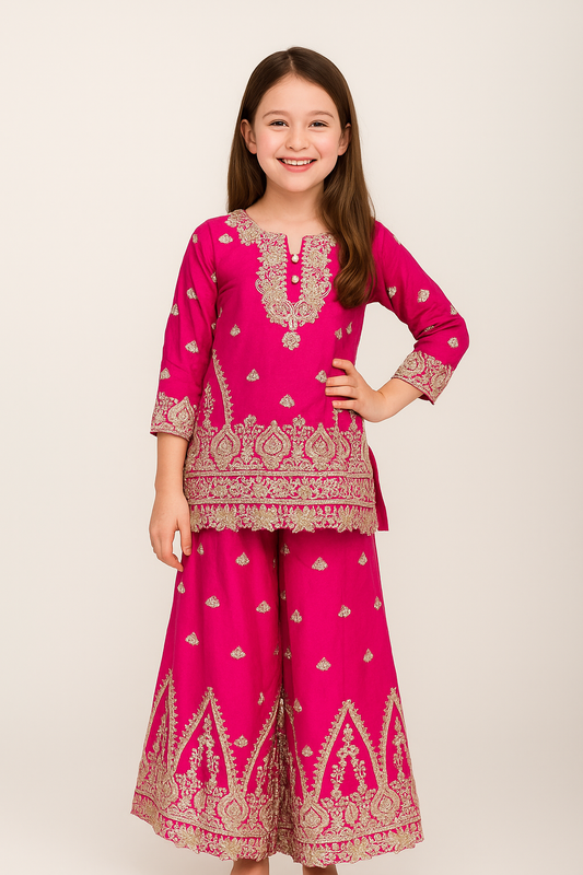 Georgette Embroidery Short Kurti Plazo Set 4549 Rani