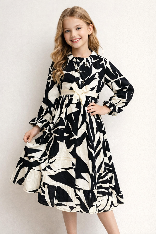 Cotton Printed Frock 1126 Black