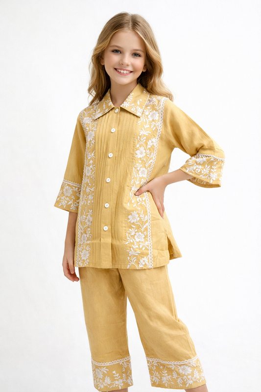 Cotton Embroidery Cord Set 1413 Beige