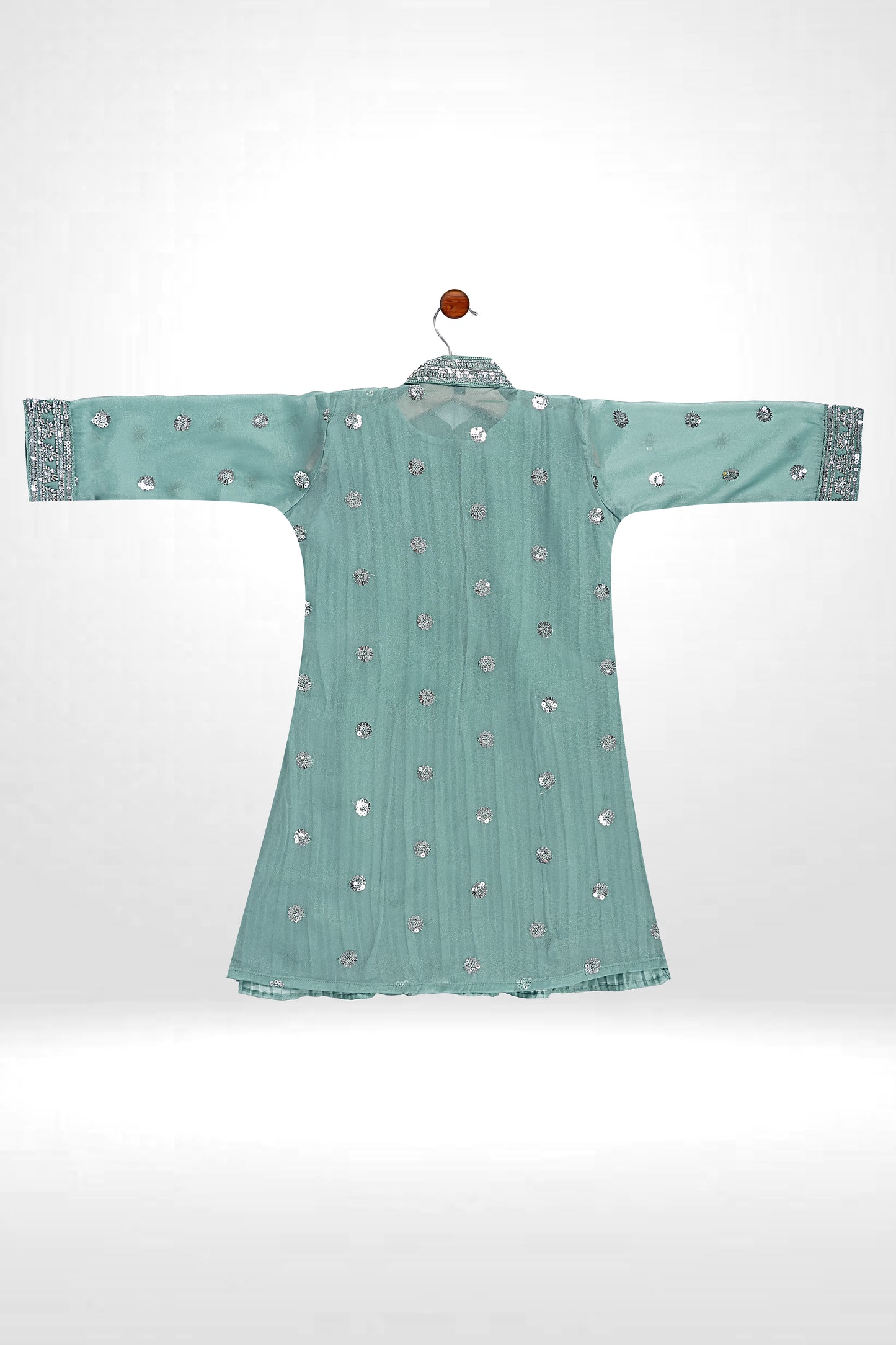 Noor-E-Haya Plazo Set -MG 5279 Rama Green