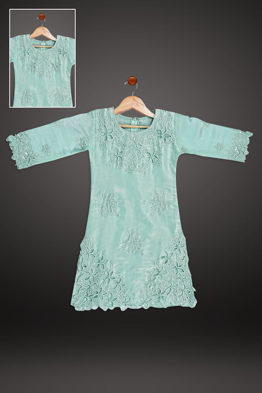 Zohra Cut work kurti Set = MG-5336 Green