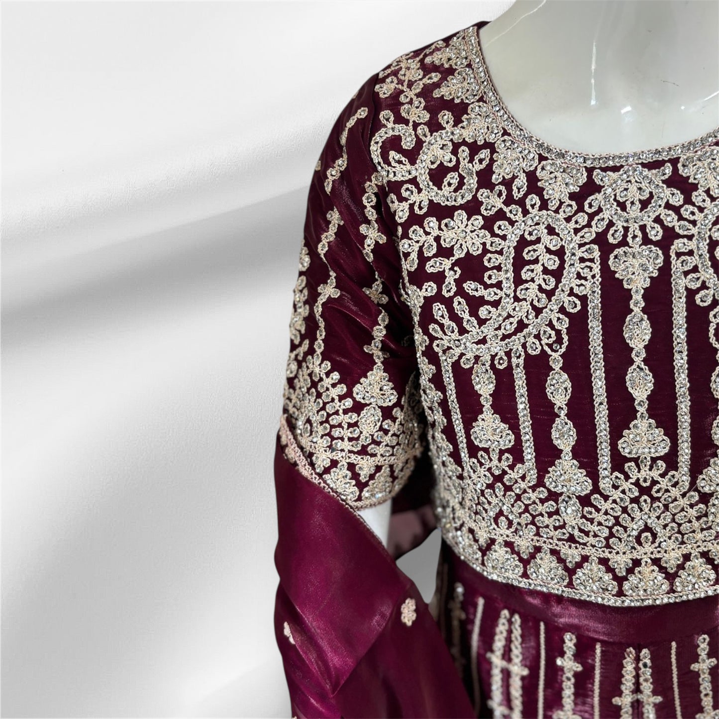 Royal Radiace Kids Lehanga = sm = 3547 Maroon