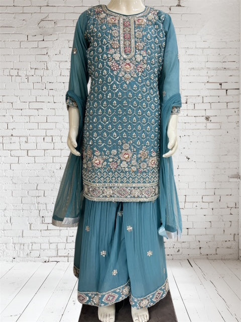 Heeramandi Blossom Plazo Set = sr = 4436