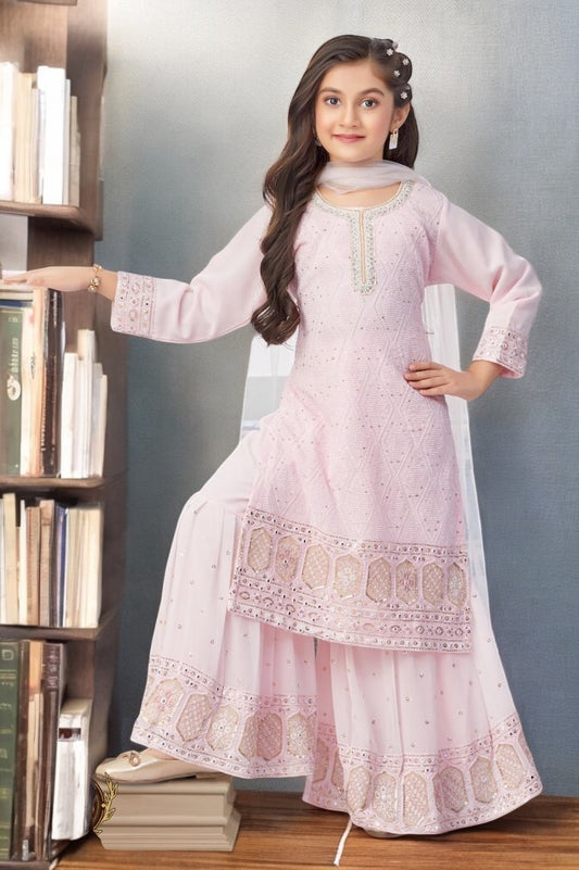 Soft bloom Gharara Set = qs = 1344 Pink