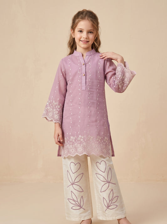 Georgette Embroidery Plazo Set 2014 Pink